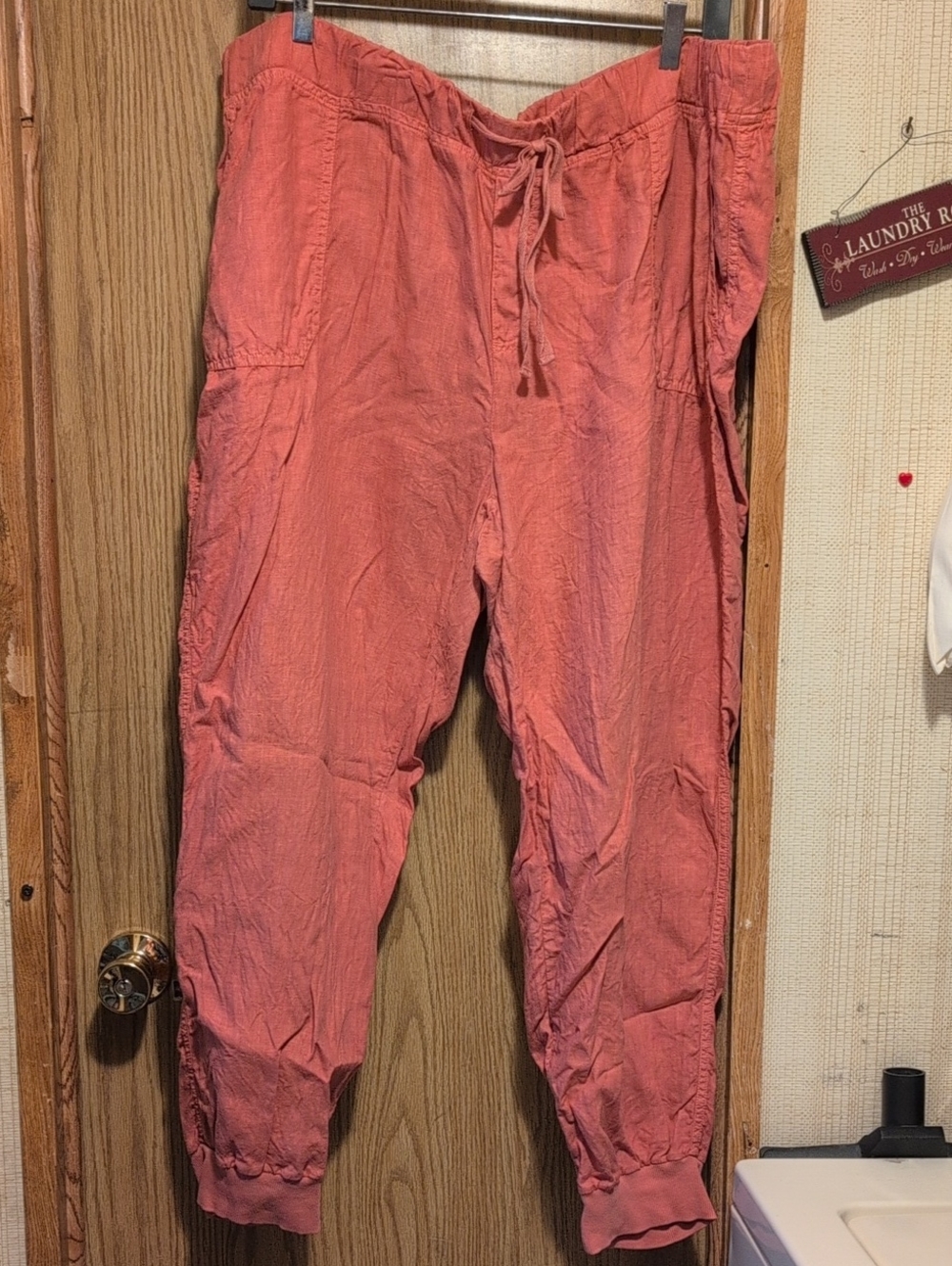 Caslon Lightweight Linen-Blend Pants - Rust